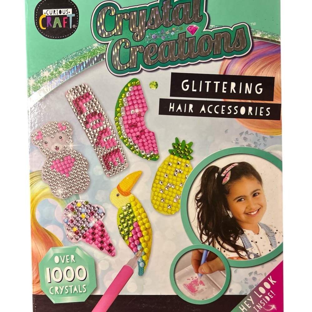 DIY Hinkler Curious Craft Crystal Creations Glittering Hair Accessories Kit